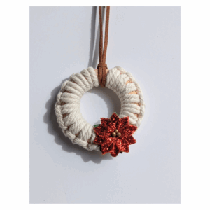 Cream with Poinsettia Mini Wreath